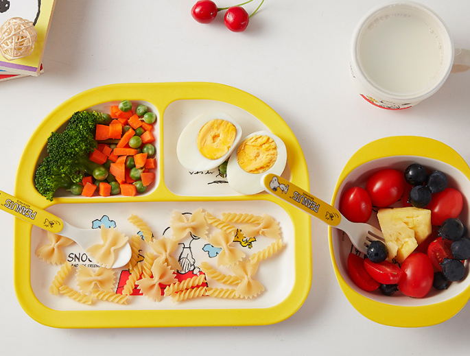 5pcs bamboo fiber baby plate